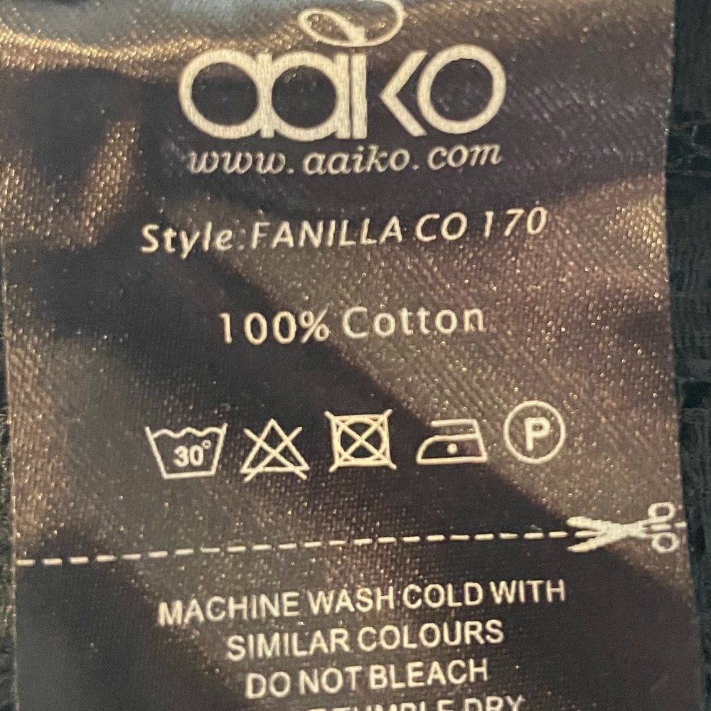 AAIKO Womens Lng Sl.  Sheer Lace Cowel Neck Top  sz S  NWOT - Picture 2 of 7